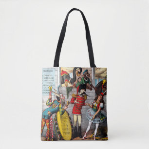 Italian Political Cartoon Of Circus Performers Tote Bag