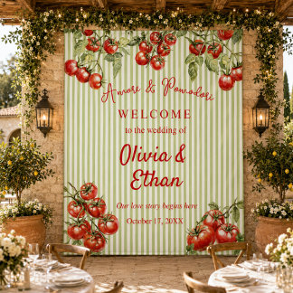 Italian Pomodoro Wedding Decor Red Green Backdrop