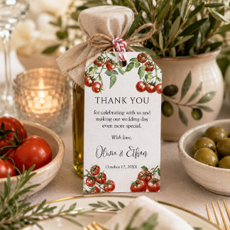 Italian Pomodoro Wedding thank you Favor Gift Tags