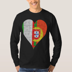 Italian Portuguese Flag Heart T-Shirt