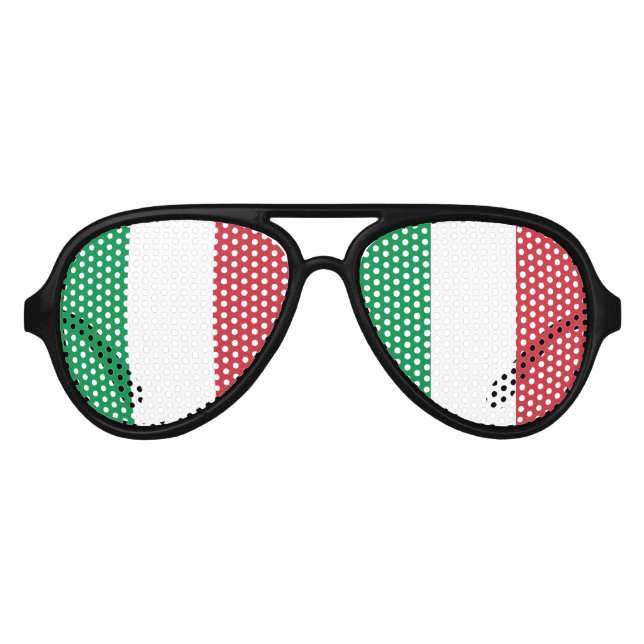 Italian pride party shades | Flag of Italy glasses (Front)