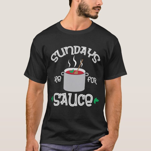 Italian Pride Sunday Sauce Italian Food T-Shirt (Front)