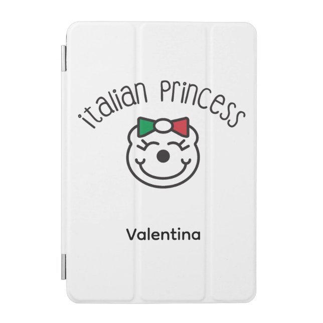 Italian Princess – Cute Hand-Drawn Bear  iPad Mini Cover (Front)