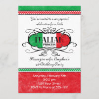 Italian Princess Party Invitation