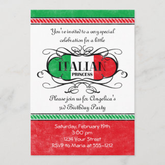 Italian Princess Party Invitation