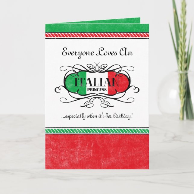 Italian Princess Personalized Card (Front)