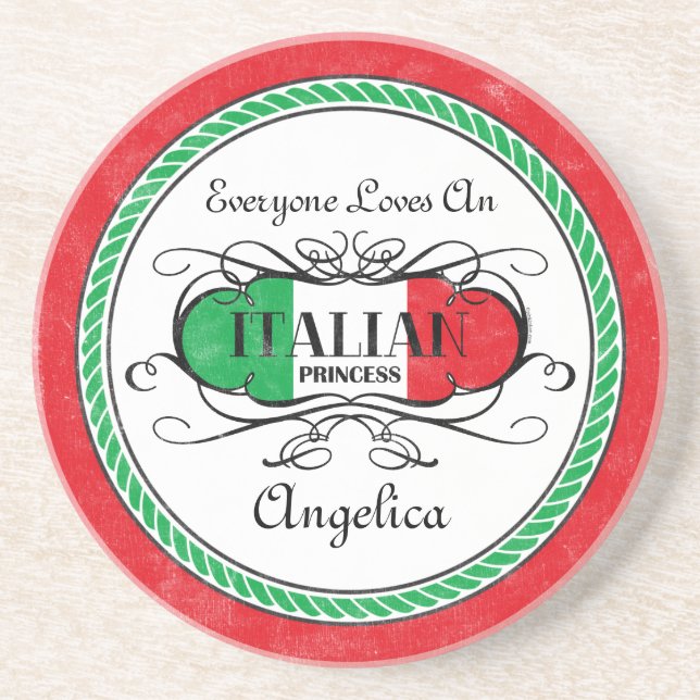 Italian Princess Personalized Coaster (Front)