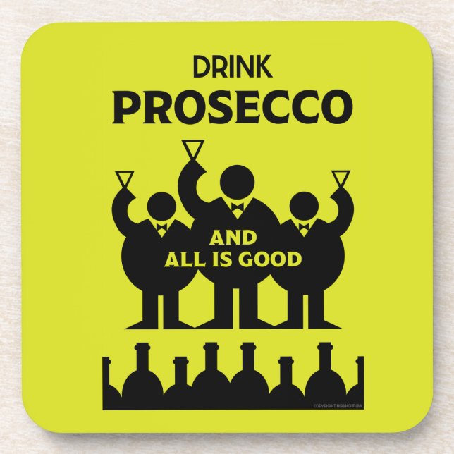 Italian Prosecco sparkling wine    Beverage Coaster (Front)