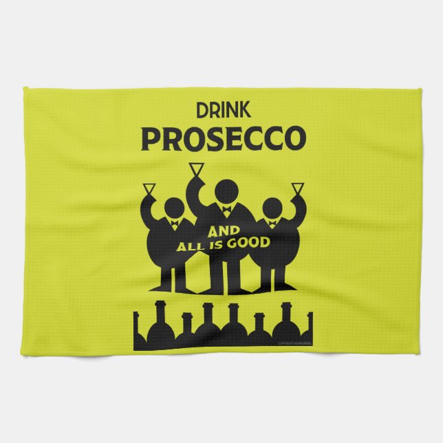 Italian Prosecco sparkling wine   Kitchen Towel (Horizontal)