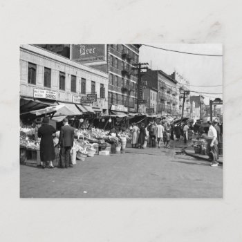 Italian Pushcart Market  Bronx: 1940 Postcard by Photoblog at Zazzle