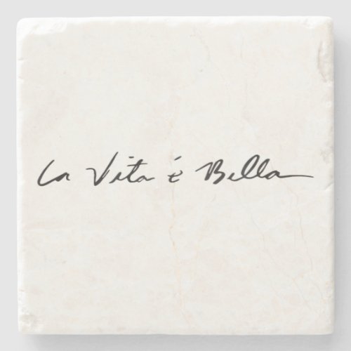 italian quote la vita  bella Stone coaster