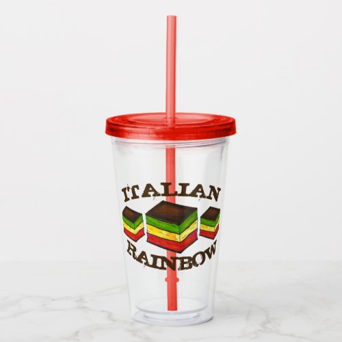 Italian Rainbow 7 Layer Tricolor Holiday Cookie Acrylic Tumbler