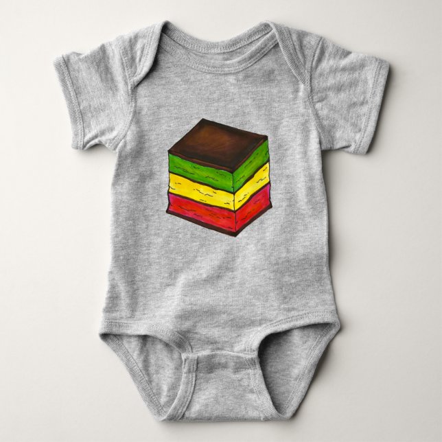 Italian Rainbow Seven 7 Layer Christmas Cookie Baby Bodysuit (Front)