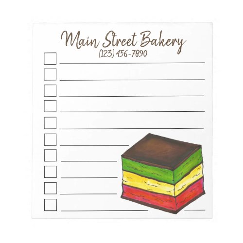 Italian Rainbow Seven 7 Layer Cookie Bakery Pastry Notepad