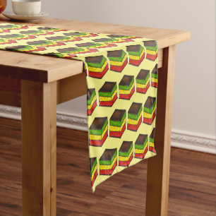 Italian Rainbow Seven Layer Christmas Cookies Short Table Runner