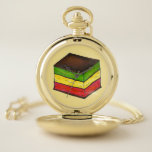 Italian Rainbow Seven Layer Christmas Food Cookie Pocket Watch<br><div class="desc">Pocket watch design features an original marker illustration of a classic Italian rainbow cookie.
Don't see what you're looking for? Need help with customization? Click "contact this designer" to have something created just for you!</div>