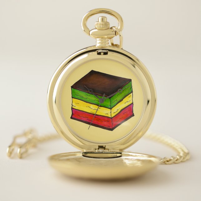Italian Rainbow Seven Layer Christmas Food Cookie Pocket Watch (Inside)