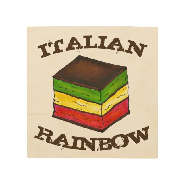 Italian Rainbow Seven Layer Cookie Baking Kitchen Wood Wall Art (Front)
