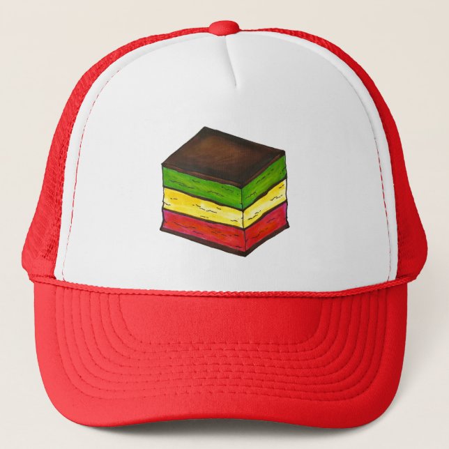 Italian Rainbow Seven Layer Cookie Christmas Trucker Hat (Front)