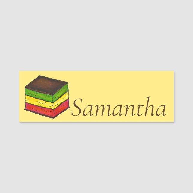 Italian Rainbow Seven Layer Tricolor Bakery Cookie Name Tag (Front)
