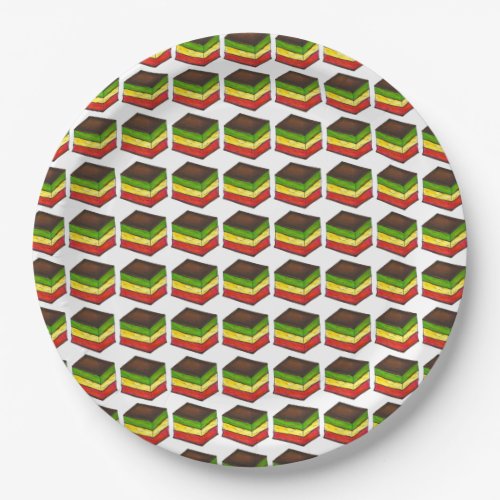 Italian Rainbow Seven Layer Tricolor Cookie Bakery Paper Plates