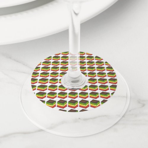 Italian Rainbow Seven Layer Tricolor Cookie Bakery Wine Glass Tag
