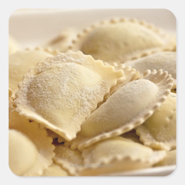 italian ravioli square sticker (Front)