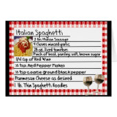 Italian Recipe Card Gifts "Spaghetti" (Front Horizontal)