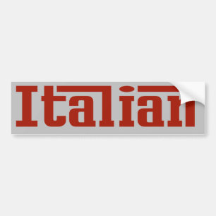 Italian Red and Gray Bumper Sticker