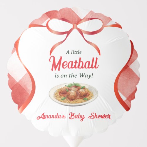 Italian Red Gingham Meatball Pasta Baby Shower Balloon