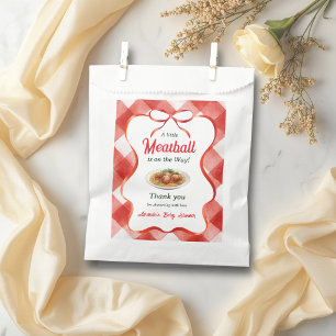 Italian Red Gingham Meatball Pasta Baby Shower Favor Bag
