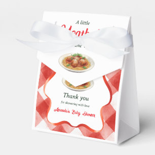 Italian Red Gingham Meatball Pasta Baby Shower Favor Boxes
