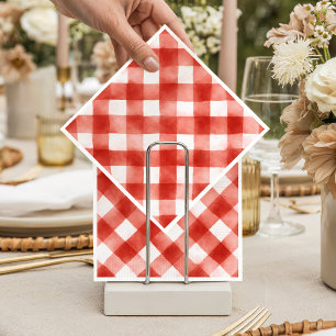 Italian Red Gingham Meatball Pasta Baby Shower Napkins