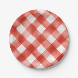 Italian Red Gingham Meatball Pasta Baby Shower Paper Plates