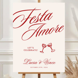 Italian Rehearsal Dinner Welcome Sign, European We Foam Board