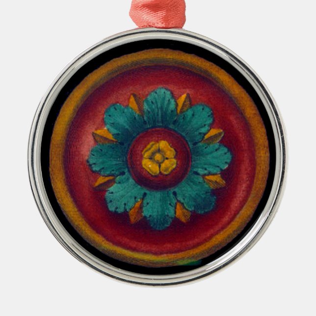 Italian Renaissance Architectural Rosette No. 5 Metal Ornament (Front)