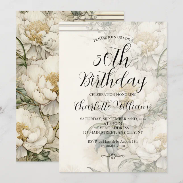 Italian Renaissance Script Invitation Italian Renaissance Art Style 50th Birthday Invitation | Zazzle