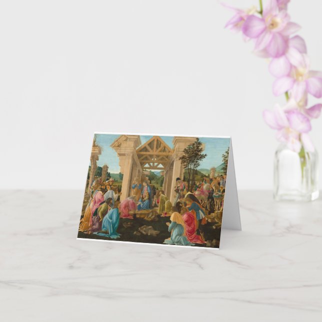 Italian Renaissance Holiday Card bilingual message (Orchid)