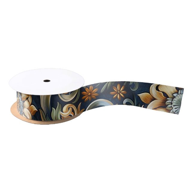 Italian Renaissance in Blue  Satin Ribbon (Spool)