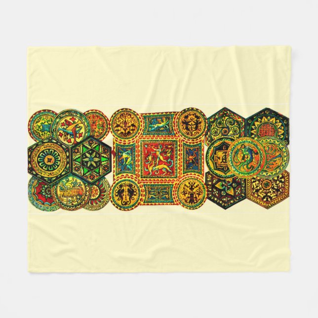 Italian Renaissance motifs Fleece Blanket (Front (Horizontal))