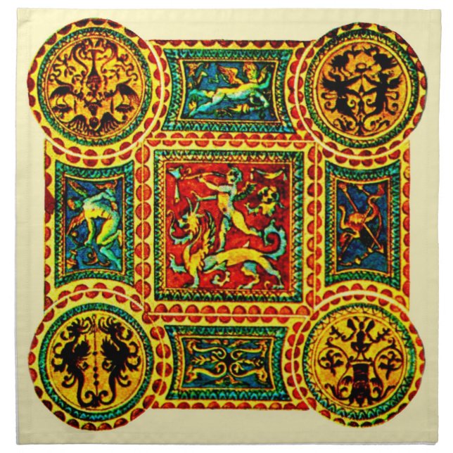 Italian Renaissance motifs print Cloth Napkin (Front)