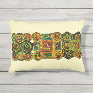 Italian Renaissance motifs print Outdoor Pillow