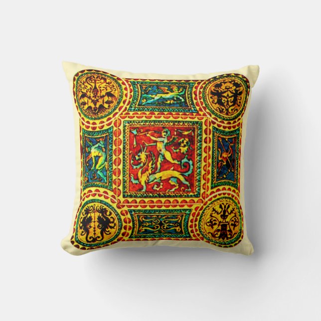 Italian Renaissance motifs print Throw Pillow (Front)