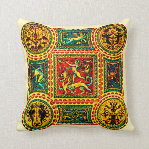 Italian Renaissance motifs print Throw Pillow