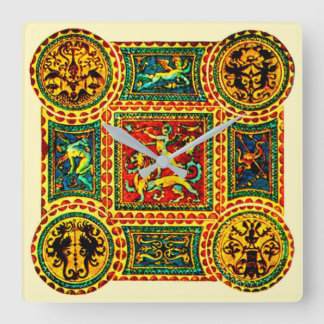 Italian Renaissance motifs Square Wall Clock