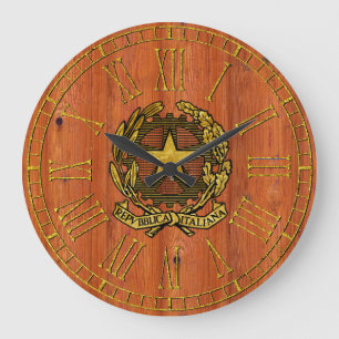 Italian Republic Pine Wood Large Clock
