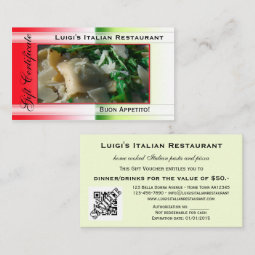Italian Restaurant Gift Certificate Template | Zazzle