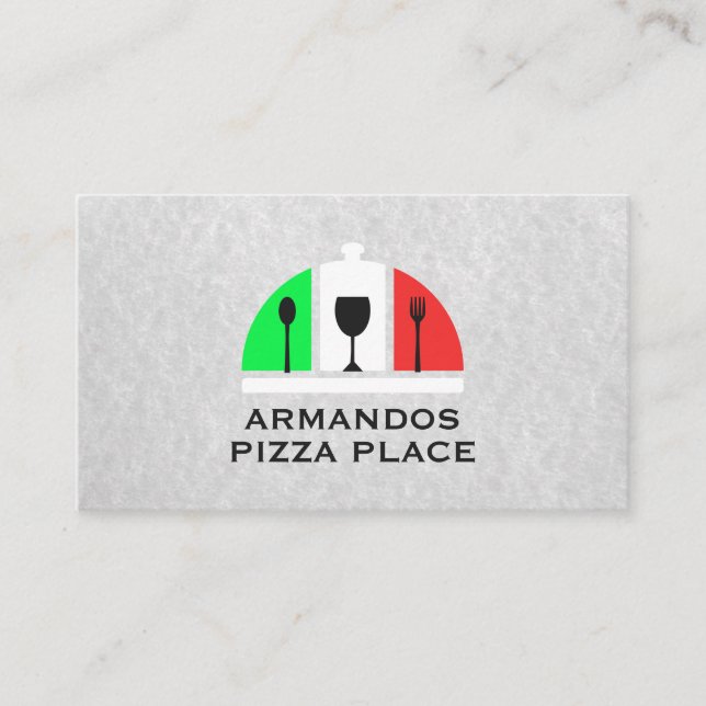 Italian Restaurant Logo | Pizza Business Card (Front)