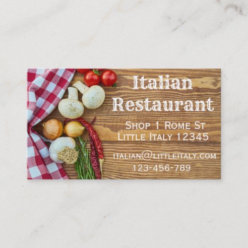 Italian restaurant or catering business business card
