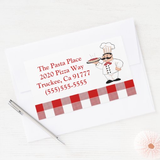 Italian Restaurant Pasta Chef Rectangular Sticker | Zazzle